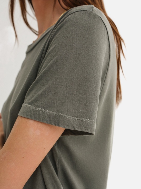 MATE the Label Tops - MATE the Label Organic Cotton Relaxed Crop Tee Forest Medium